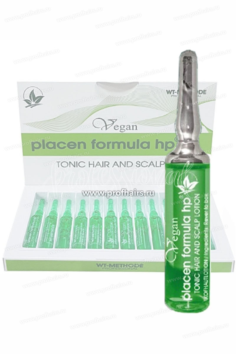 WT-Methode Placen Formula HP Vegan  Средство для стимуляции роста волос, ухода за кожей головы и волосами - одна ампула 10 мл.
