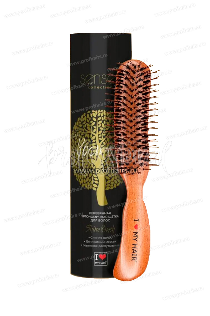 I LOVE MY HAIR Senses SHINY BRUSH 17280 Деревянная щетка для блеска волос