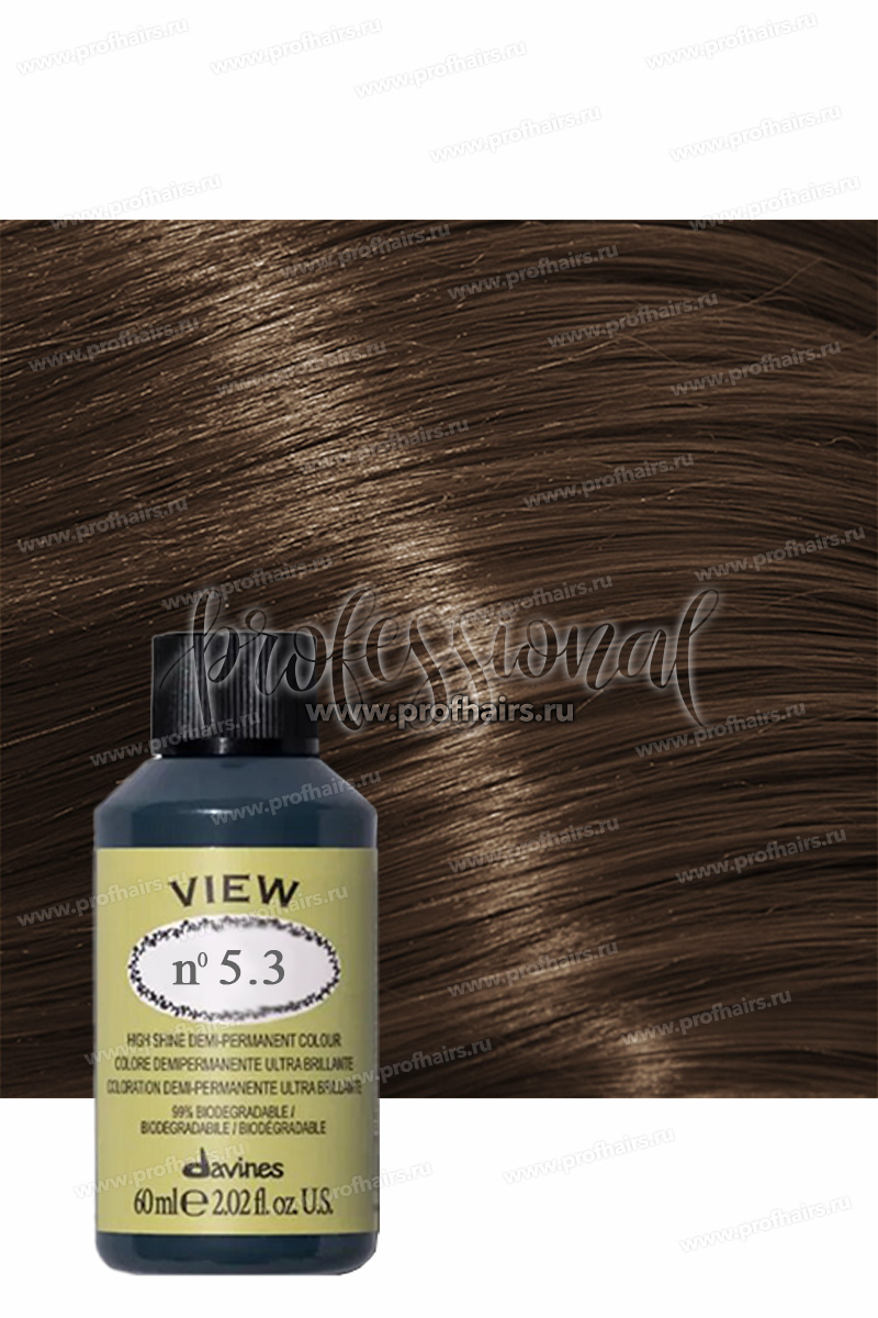 Davines View Полуперманентная тонирующая краска с кислым PH 5,3 Светло-коричневый золотистый 60 мл.