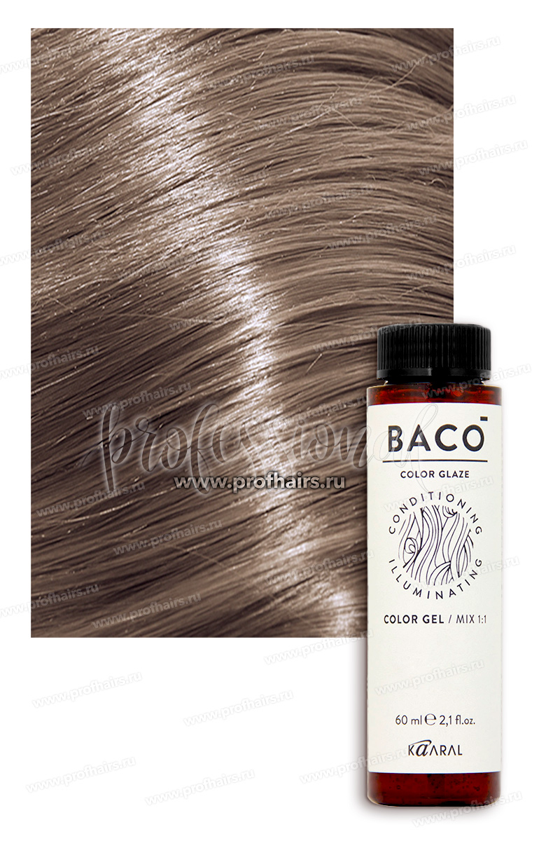 Kaaral Baco ColorGlaze Полуперманентный краситель с кислотным pH 8.11 Светлый блондин интенсивно-пепельный 60 мл.