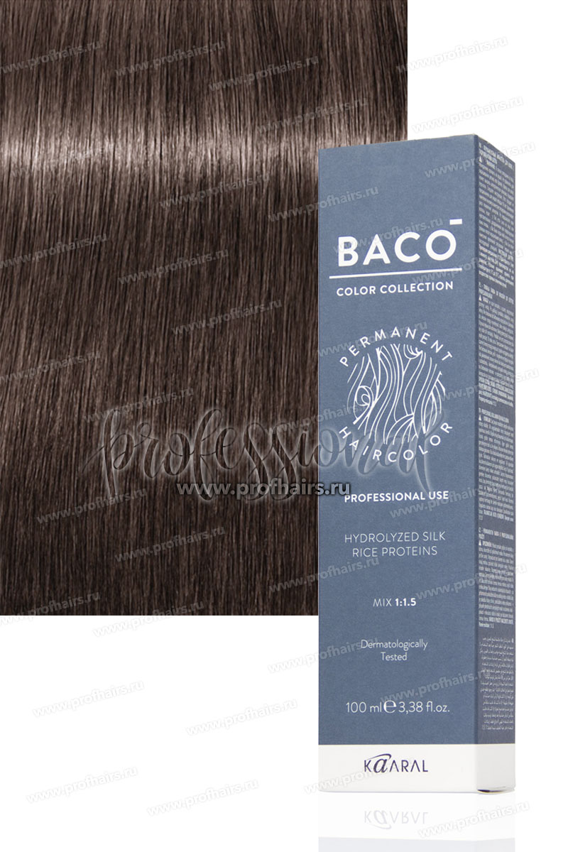 Kaaral Baco Стойкая краска для волос 7.01 Натурально-пепельный блондин 100 мл.