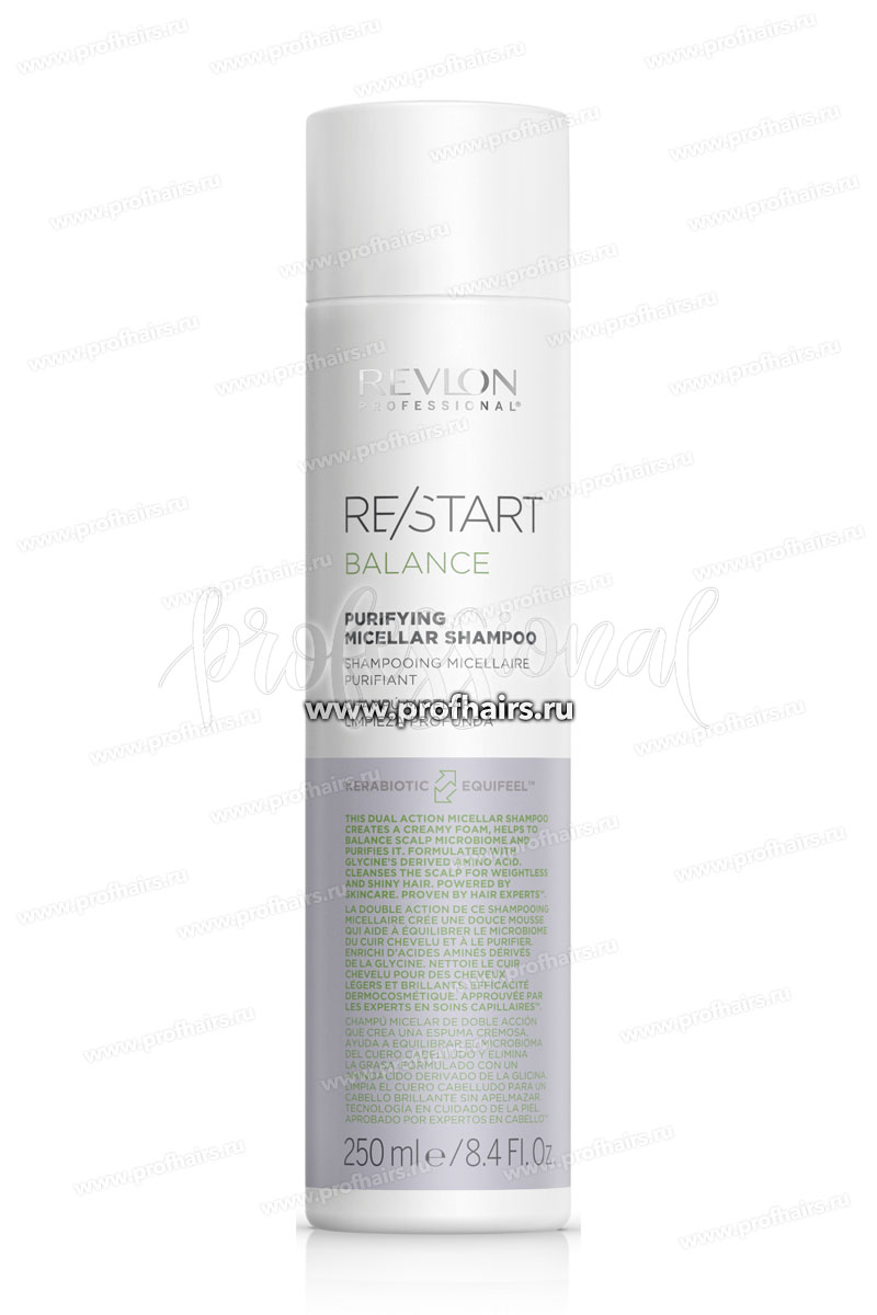 Revlon ReStart Balance Purifying Micellar Shampoo Мицеллярный шампунь для жирной кожи головы 250 мл.