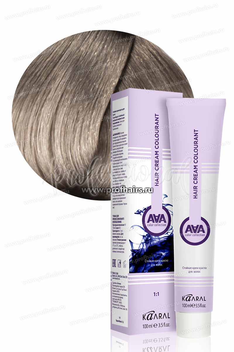 Kaaral AAA Стойкая краска для волос 12.10 Экстра светлый пепельный блондин 100 мл.