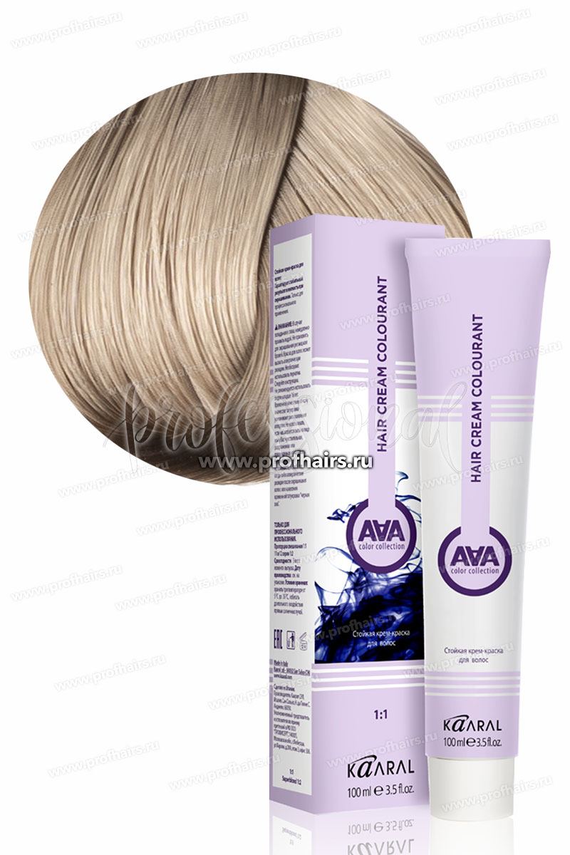 Kaaral AAA Стойкая краска для волос 10.1 Очень-очень светлый пепельный блондин 100 мл.