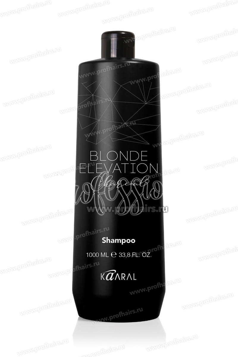 Kaaral Blonde Elevation Charcoal Черный угольный тонирующий Шампунь для седых, обесцвеченных, блондированных, мелированых волос 1000 мл.