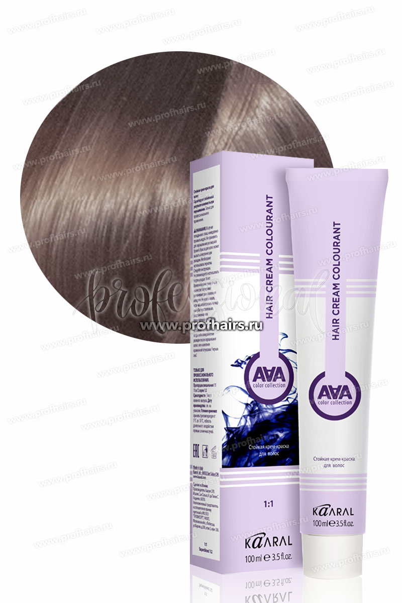 Kaaral AAA Стойкая краска для волос 8.12 Светлый блондин пепельно-фиолетовый 100 мл.