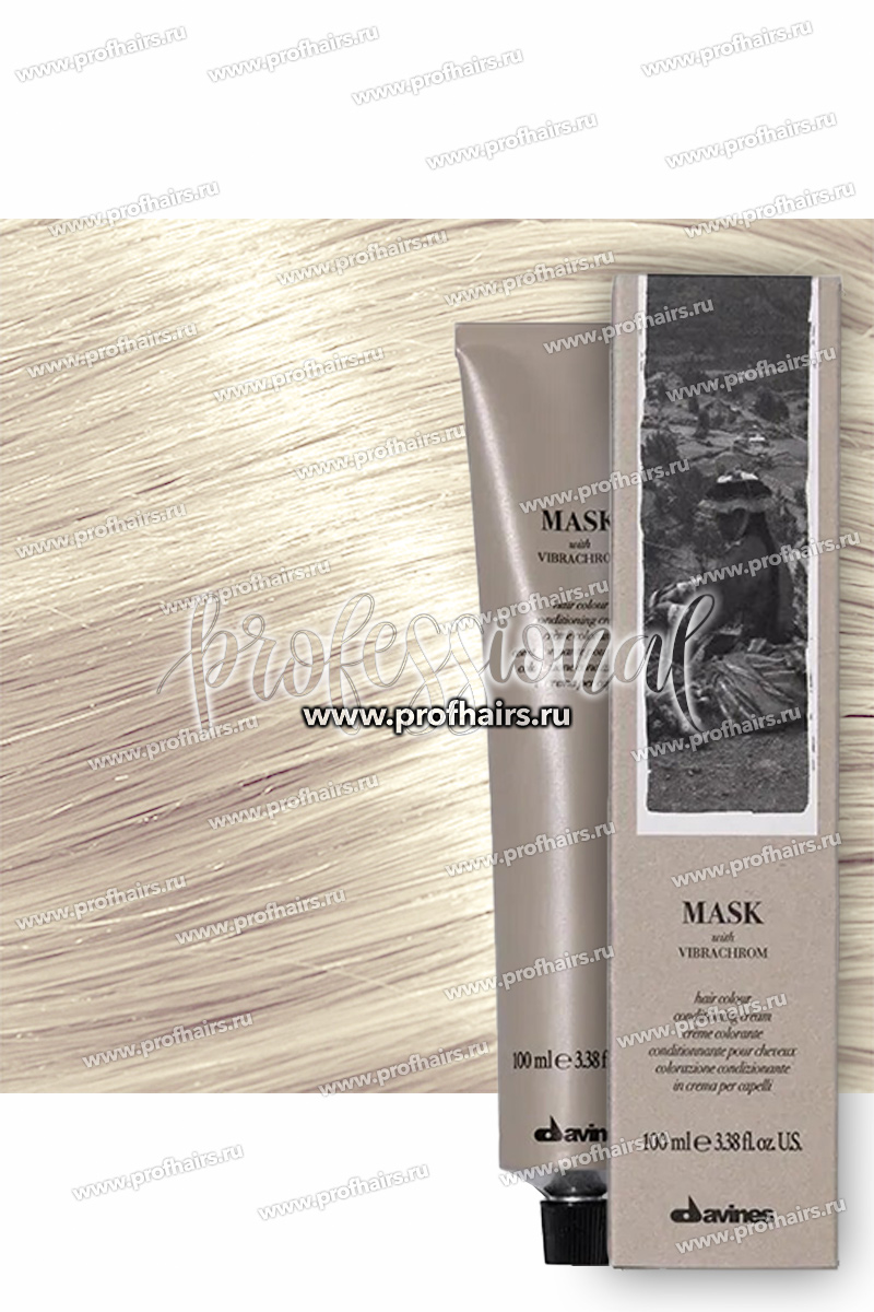 Davines Mask with Vibrachrom Перманентная крем-краска для волос 12,13 Экстраблонд пепельно-золотистый 100 мл.