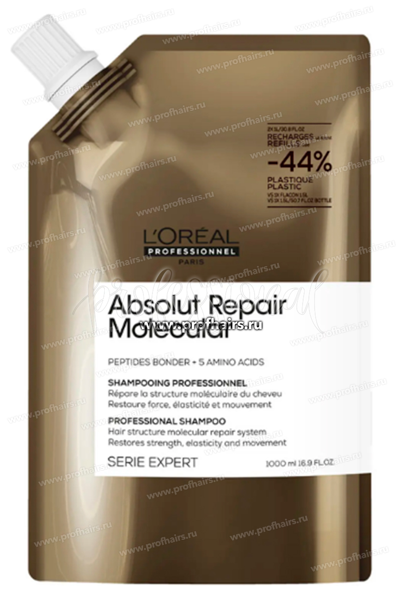 L'Oréal Absolut Repair Molecular Refill Молекулярный шампунь для глубокого восстановления поврежденных волос 1000 мл.