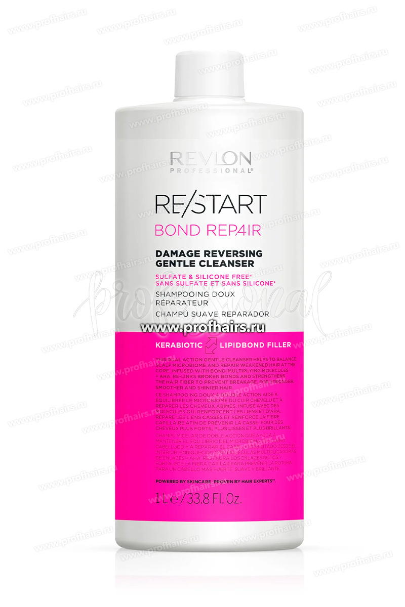 Revlon ReStart Bond Repair Damage Reversing Gentle Cleanser Восстанавливающий шампунь-бондинг без силиконов 1000 мл.