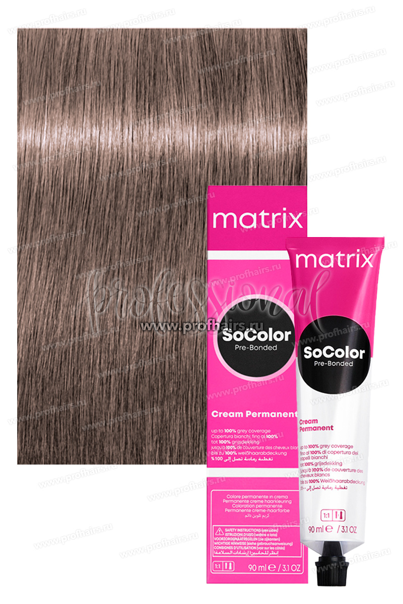Matrix SoColor Pre-Bonded 9AV/9.12 Очень светлый блондин пепельный перламутровый 90 мл.