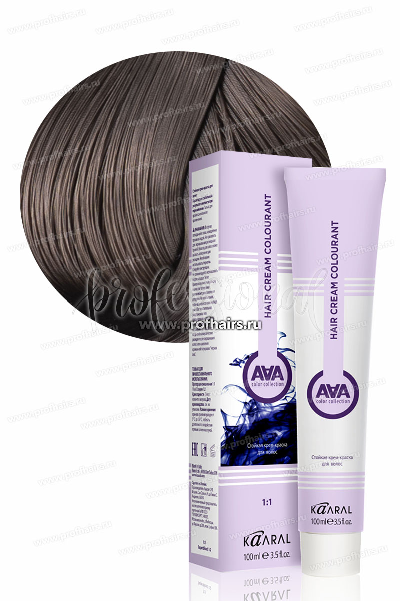 Kaaral AAA Стойкая краска для волос 6.12 Темный блондин пепельно-фиолетовый 100 мл.