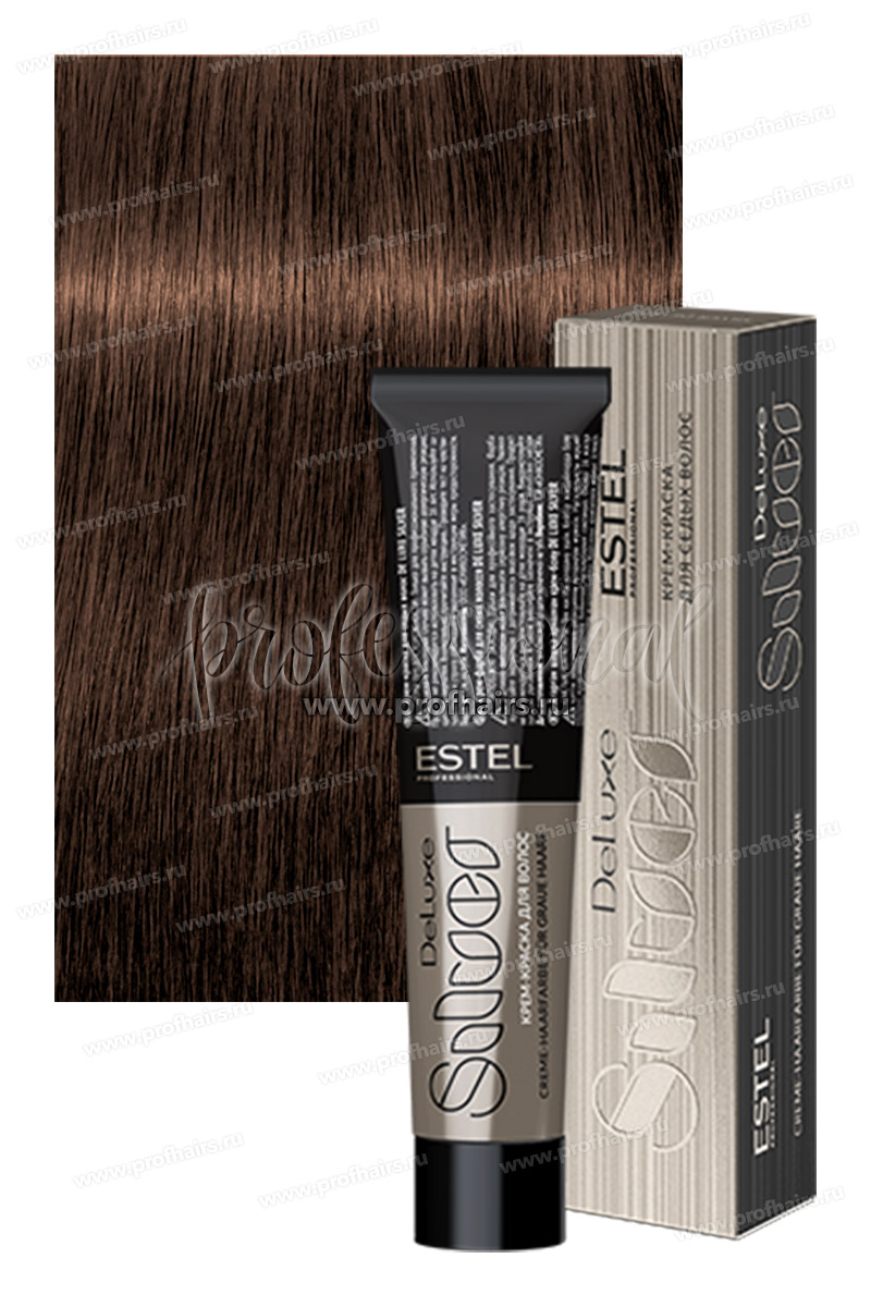 Estel De Luxe Silver 5/7 Светлый шатен коричневый Крем-краска для седых волос 60 мл.