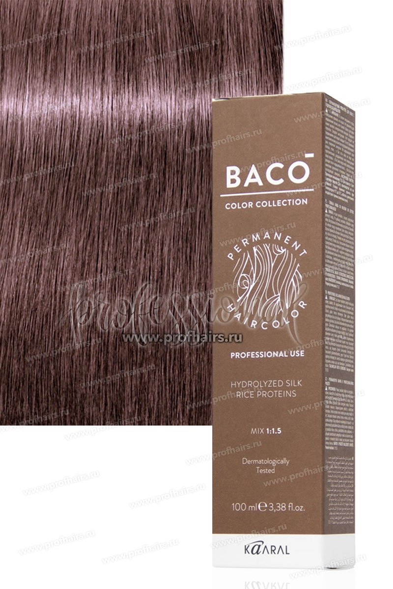 Kaaral Baco Стойкая краска для волос 8.25 Светлый блондин фиолетово-махагоновый  100 мл.