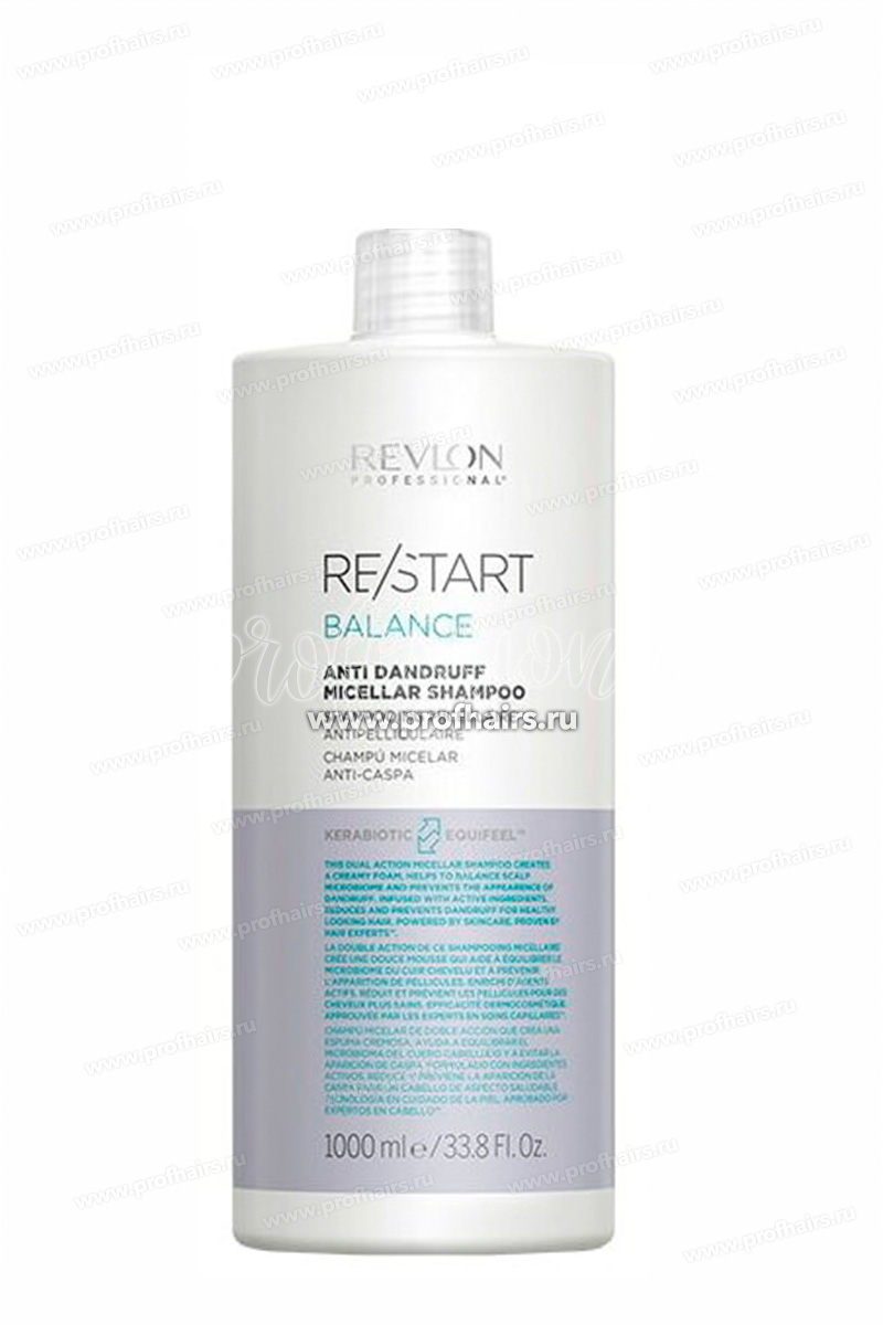 Revlon ReStart Balance Anti Dandruff Micellar Shampoo Мицеллярный шампунь для кожи головы против перхоти и шелушений 1000 мл.
