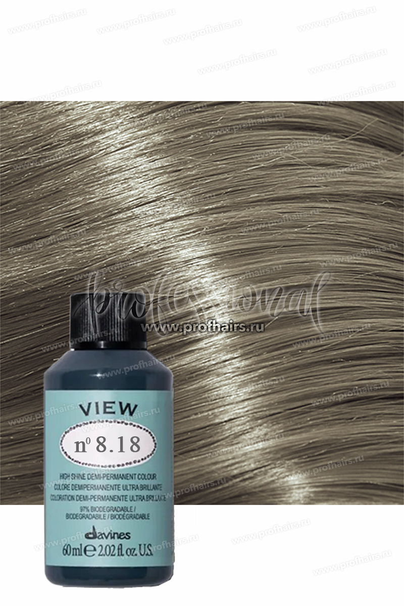 Davines View Полуперманентная тонирующая краска с кислым PH 8,18 Светлый блонд пепельно-зеленоватый 60 мл.