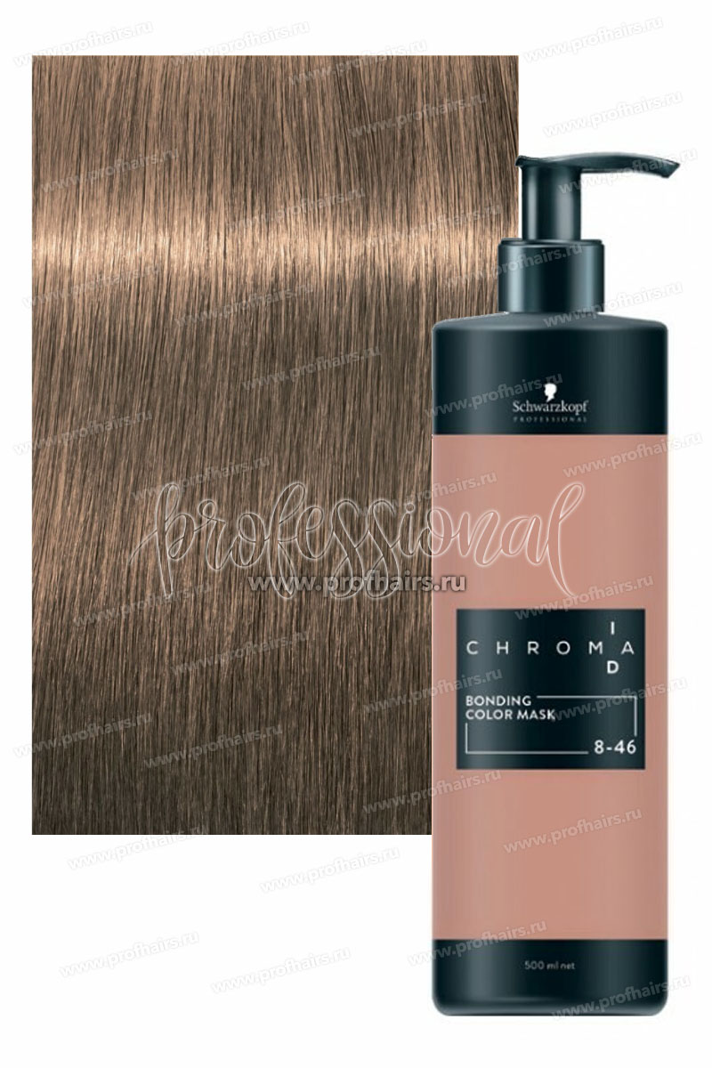 Schwarzkopf Chroma ID Тонирующая бондинг-маска 8-46 Светлый русый бежевый шоколадный 500 мл.