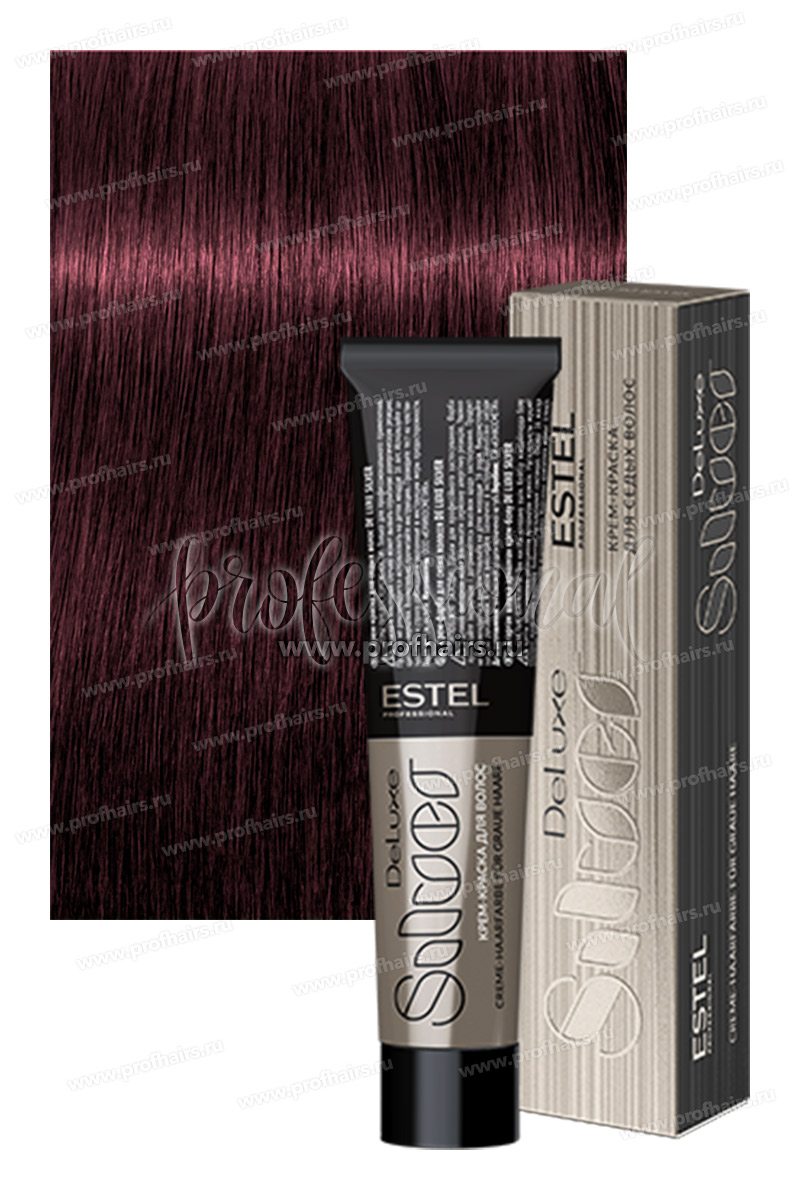 Estel De Luxe Silver 4/56 Шатен красно-фиолетовый  Крем-краска для седых волос 60 мл
