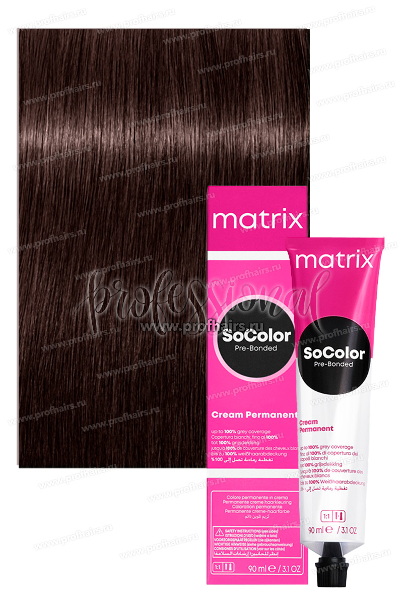 Matrix SoColor Pre-Bonded 5BV/5.52 Светлый шатен коричневый перламутровый 90 мл.