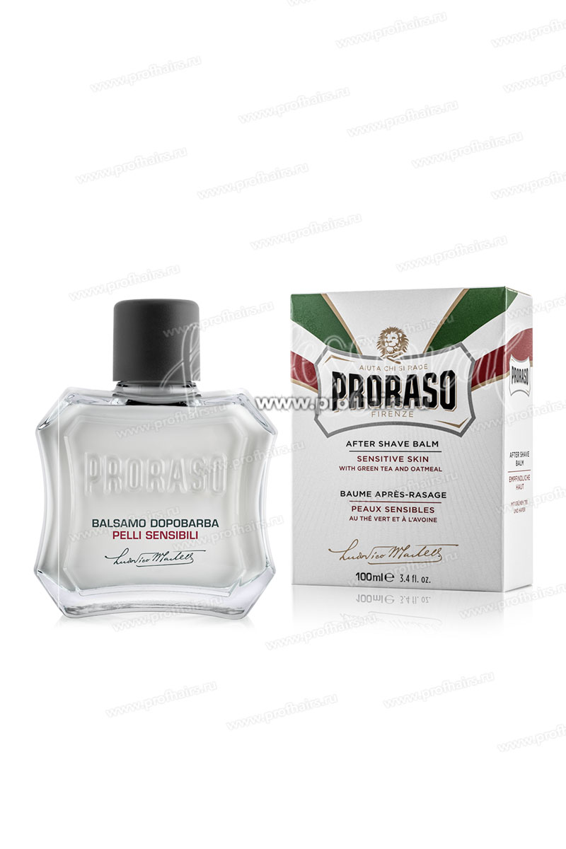 Proraso White Бальзам после бритья чувствительной кожи Зеленый чай Овес 100 мл.