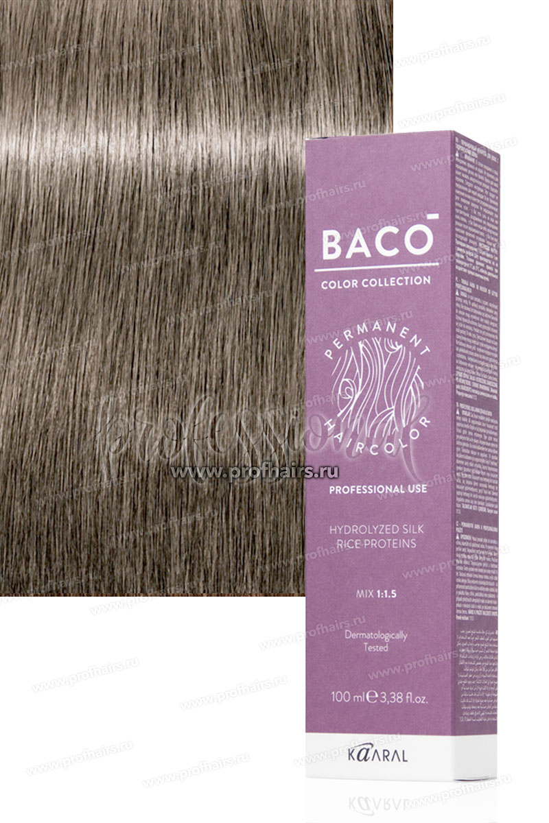 Kaaral Baco Стойкая краска для волос 8.10 Светло-пепельный блондин 100 мл.