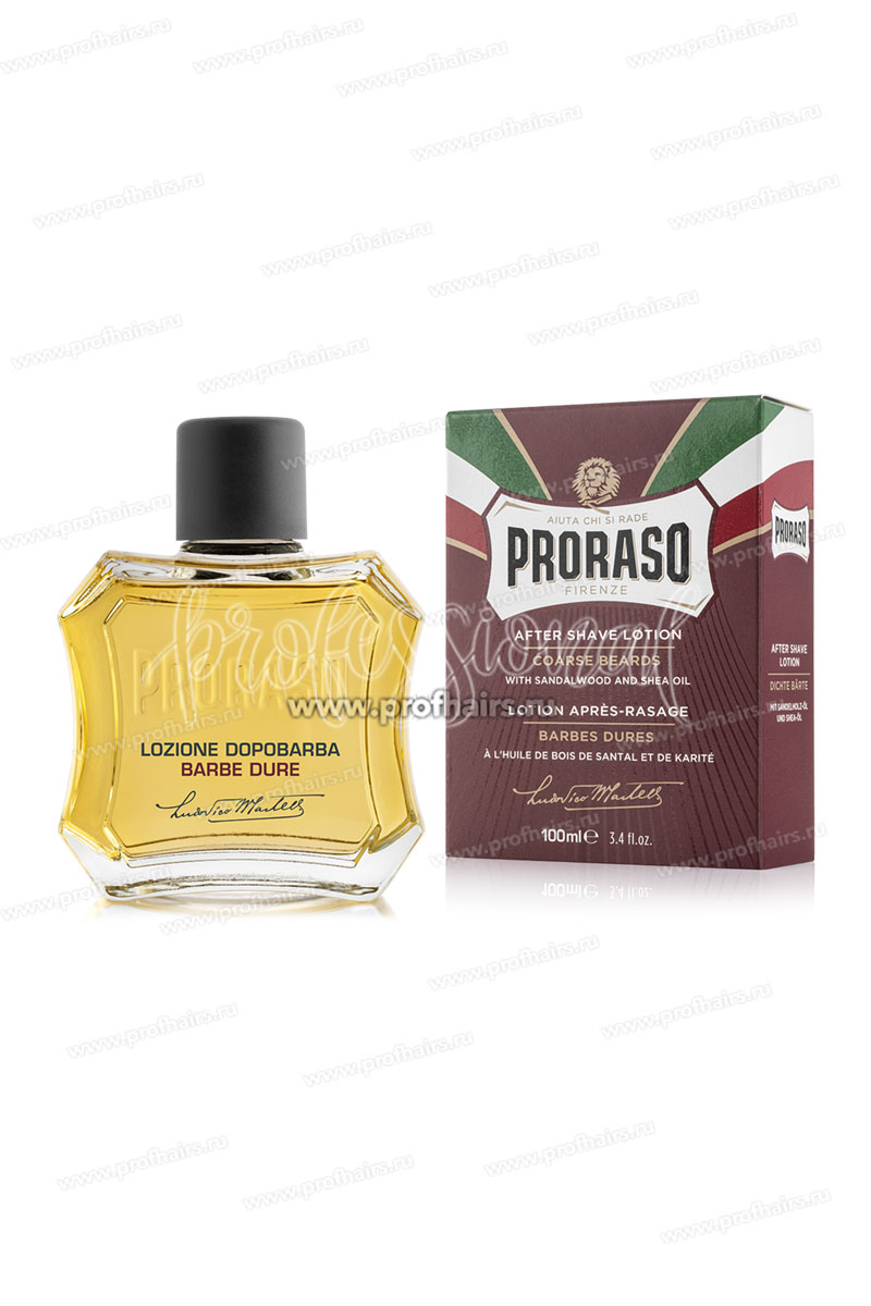 Proraso Red Лосьон после бритья питательный с маслом Сандала и маслом Ши 100 мл.