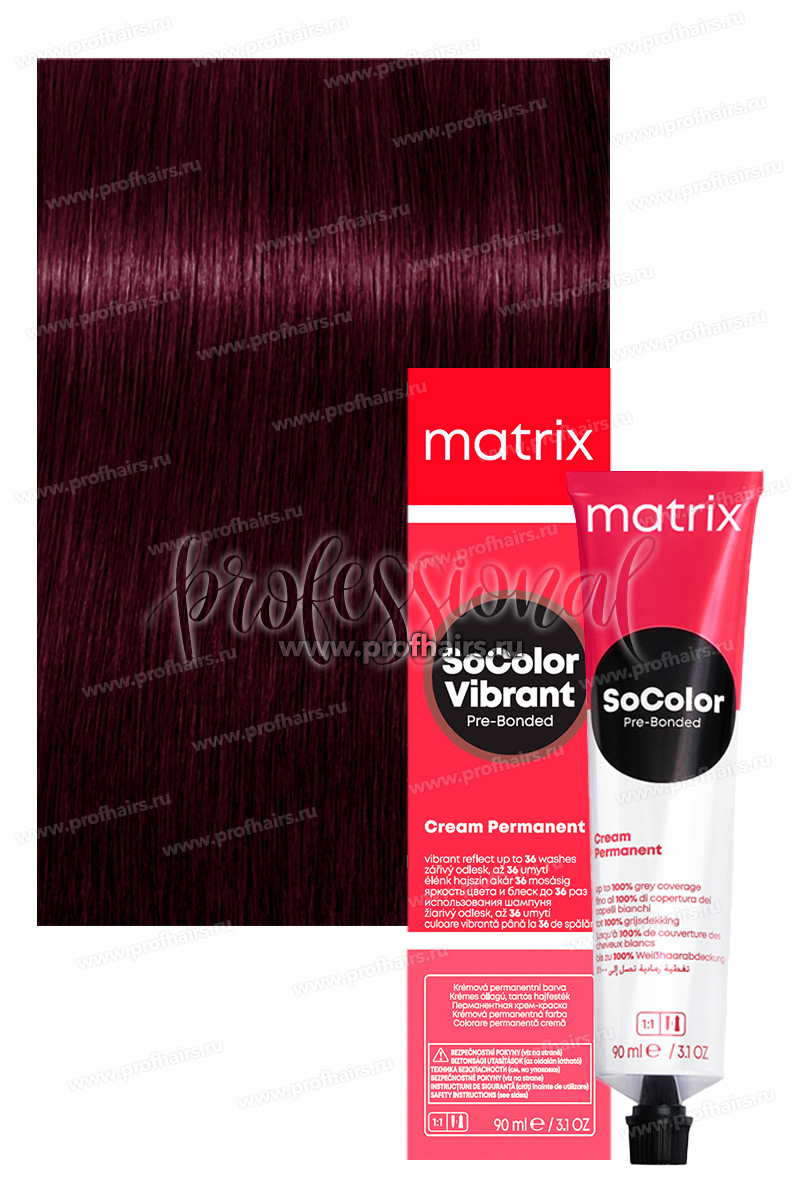 Matrix SoColor Pre-Bonded 5RV+/5.62+ Светлый шатен красно-перламутровый плюс 90 мл.