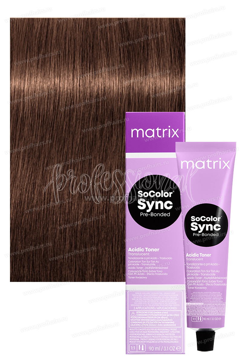 Matrix SoColor Sync Pre-Bonded Acidic Toner 7NGA Кислотный тонер Блондин натуральный золотисто-пепельный 90 мл.