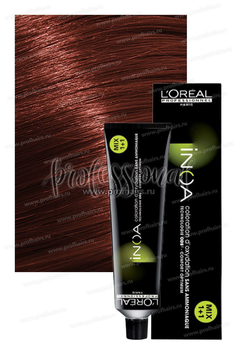 L'Oreal INOA Brown Resist 5.5 светлый шатен махагоновый