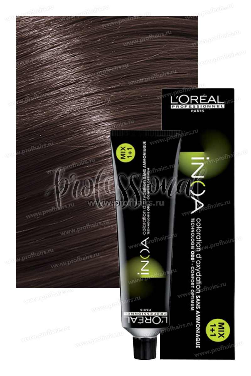 L'Oreal INOA Brown Resist 5.15 светлый шатен пепельно-махагоновый