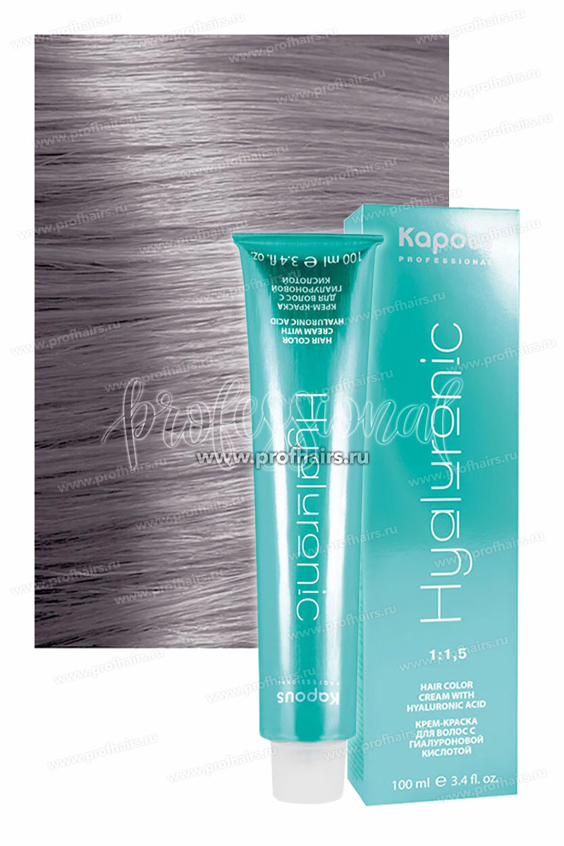 Kapous Hyaluronic Acid 9.12 Очень светлый блондин пепельный перламутровый, 100 мл.