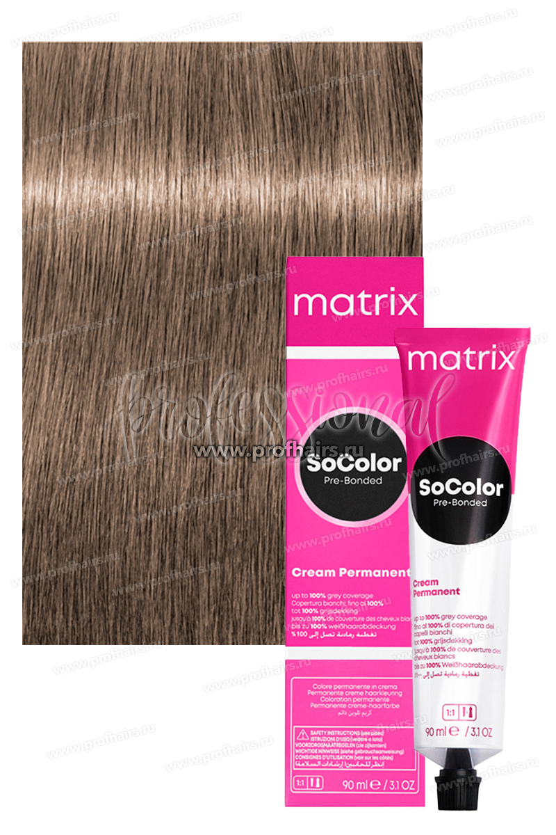 Matrix SoColor Pre-Bonded 9A/9.1 Очень светлый блондин пепельный 90 мл.