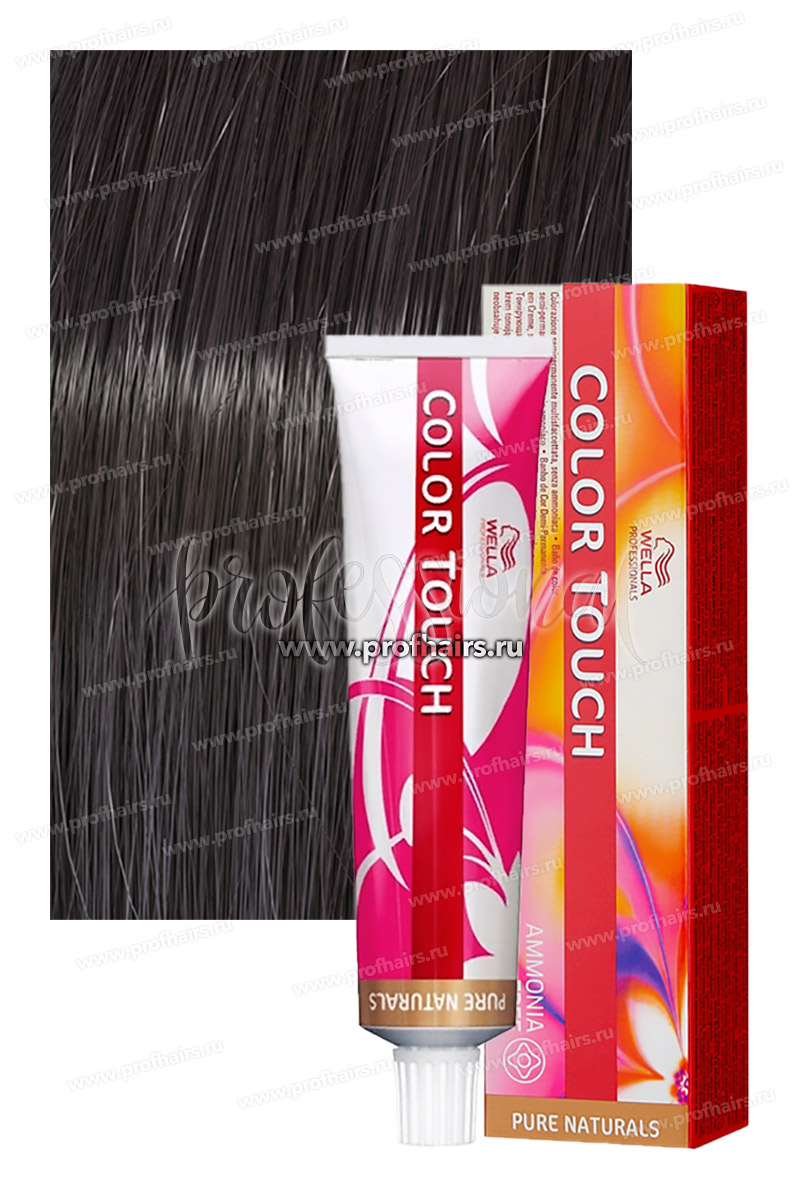 Wella Color Touch Pure Natural 3/0 Темно коричневый Оттеночная крем-краска 60 мл.
