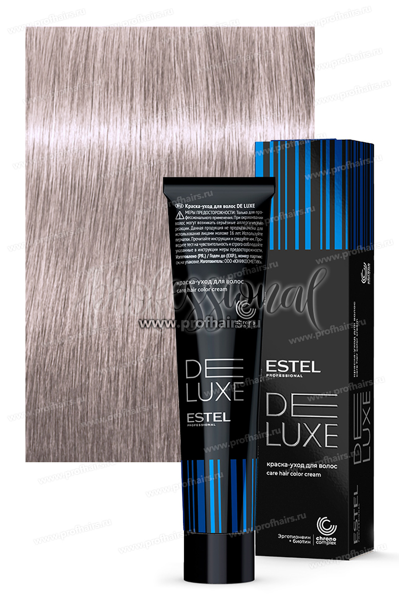 Estel DeLuxe 10/18 Светлый блондин пепельно-жемчужный Краска-уход 60 мл.