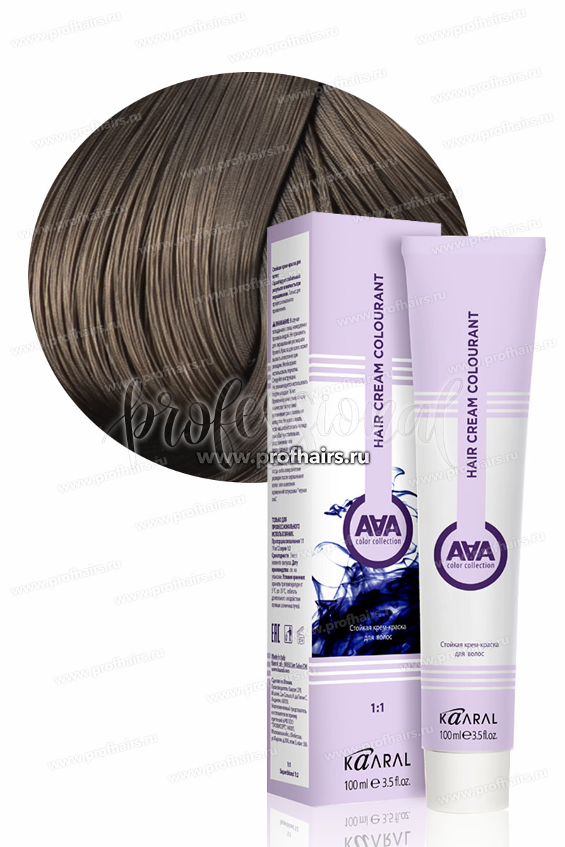 Kaaral AAA Стойкая краска для волос 6.1 Темно-пепельный блондин 100 мл.