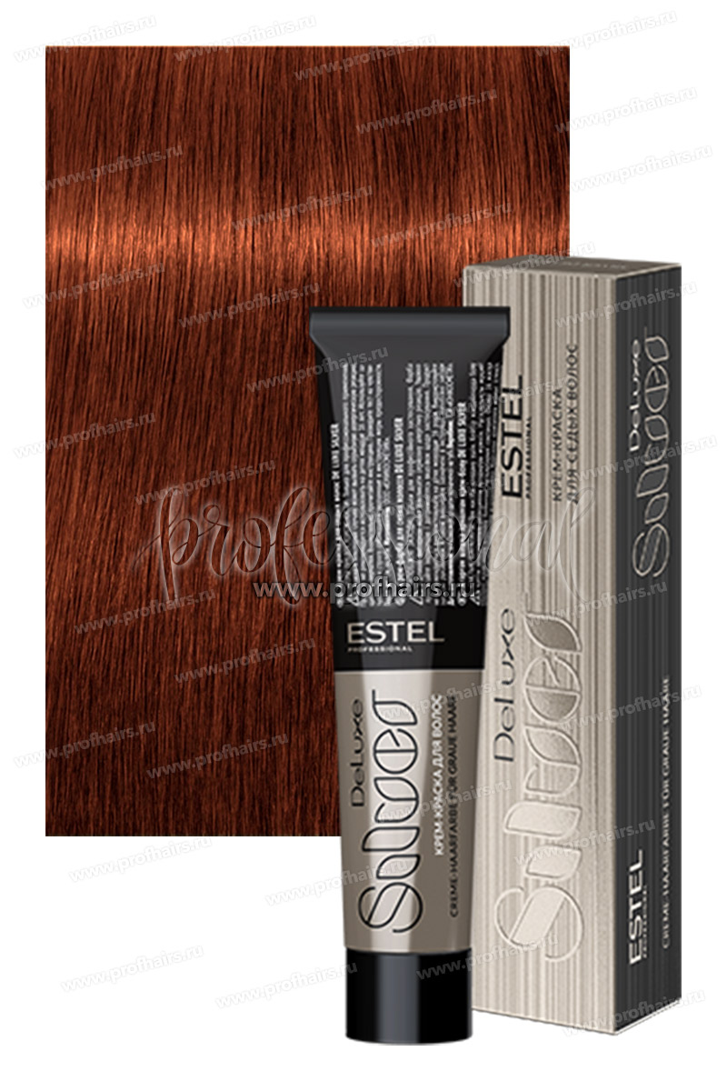 Estel De Luxe Silver 7/44 Русый медный интенсивный Крем-краска для седых волос 60 мл.