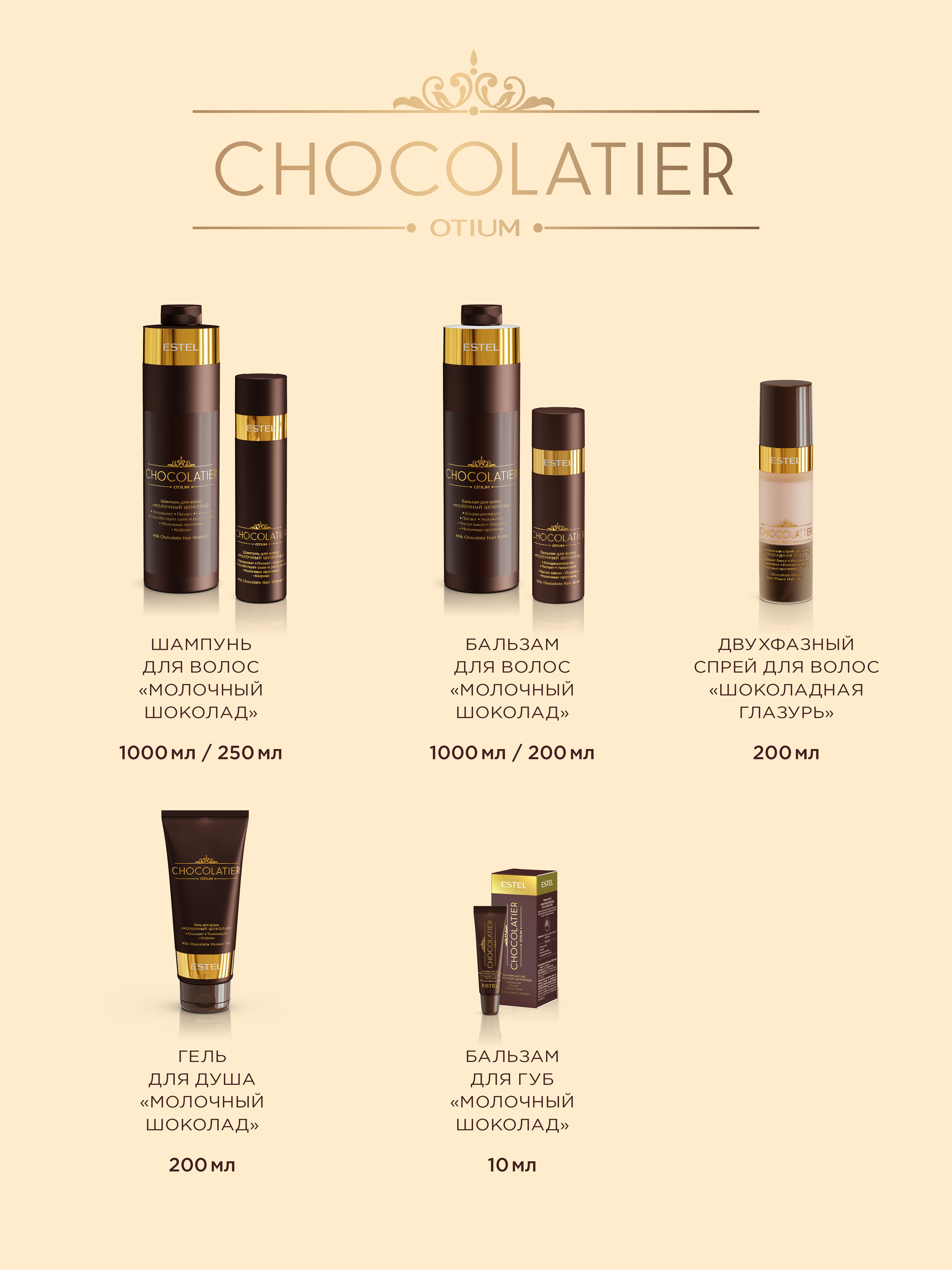 Estel Chocolatier Гель для душа «Молочный шоколад» 200 мл.