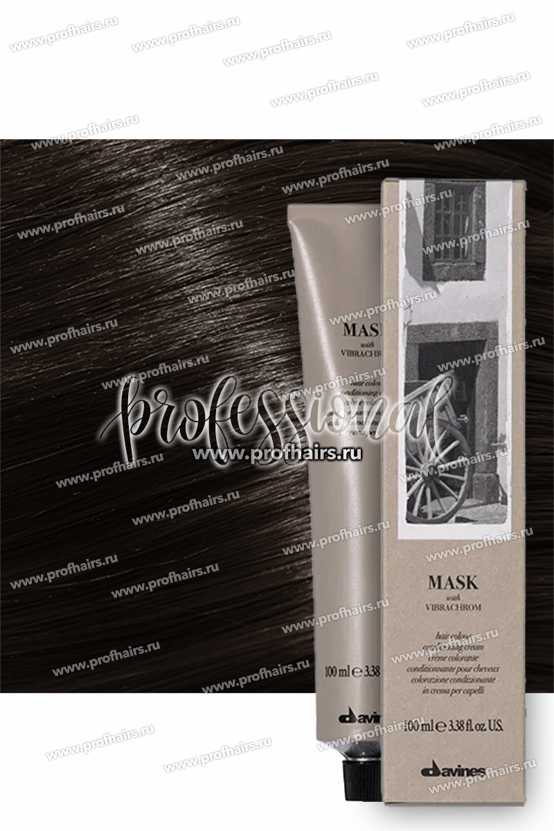 Davines Mask with Vibrachrom Перманентная крем-краска для волос 3,0 Темно-коричневый 100 мл.