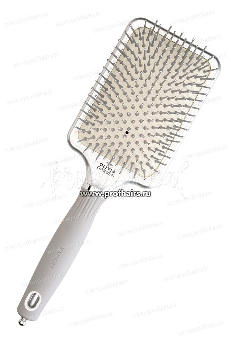 Olivia Garden Expert Care Rectangular Nylon Bristles Silver Щетка серебристая, размер L