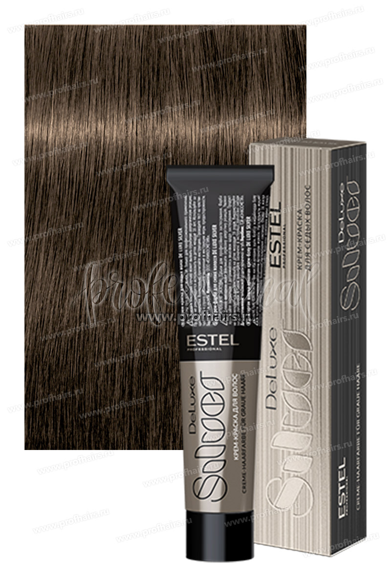 Estel De Luxe Silver 5/0 Светлый шатен    Крем-краска для седых волос 60 мл.
