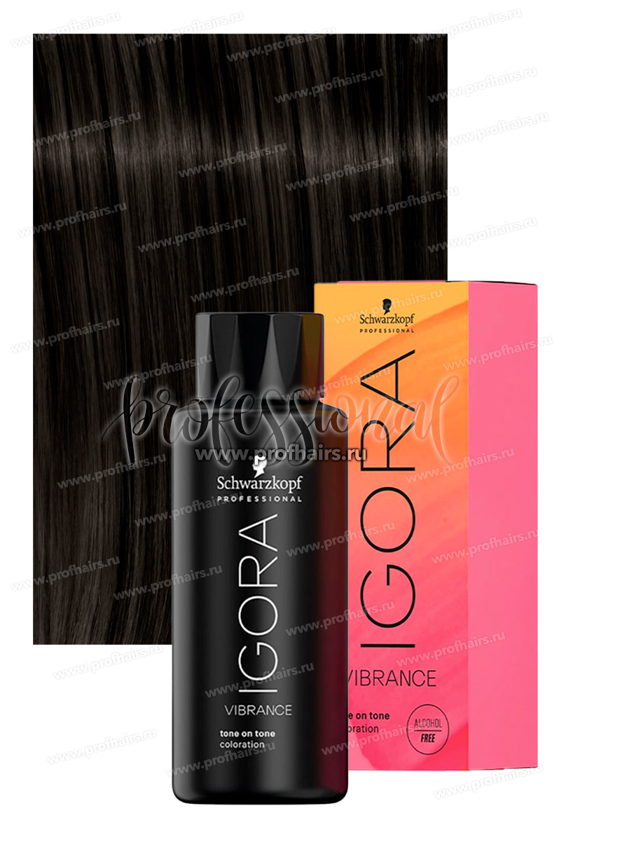 Schwarzkopf Igora Vibrance 4-00 Средний коричневый натуральный экстра Безаммиачный краситель тон-в-тон 60 мл.