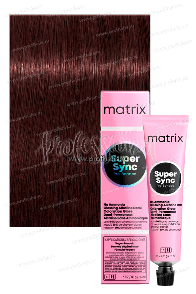Matrix SoColor Sync Pre-Bonded 6BR Темный блондин коричнево-красный 90 мл.
